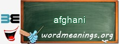 WordMeaning blackboard for afghani